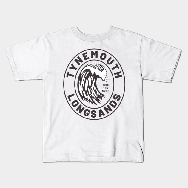 Tynemouth Longsands - Ride the Surf Kids T-Shirt by NORTHERNDAYS